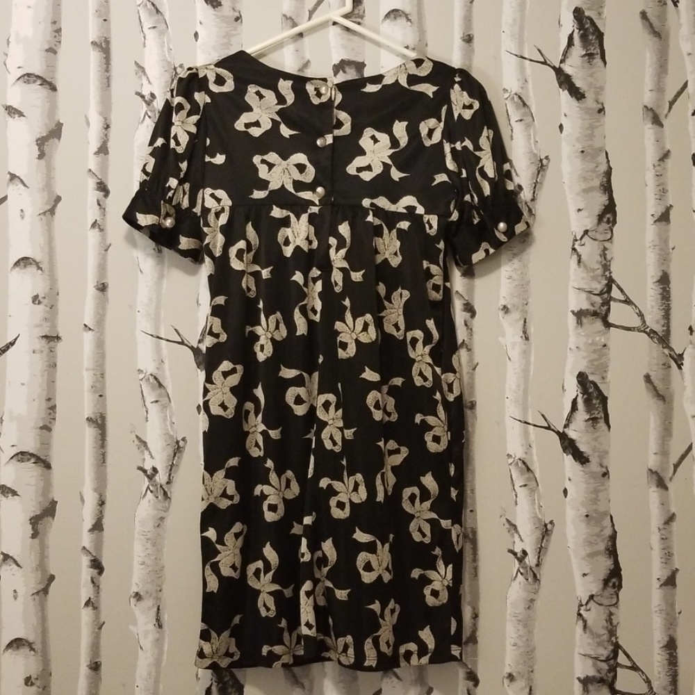 Betsey Johnson  Black Bow Print Sheath Dress sz.4